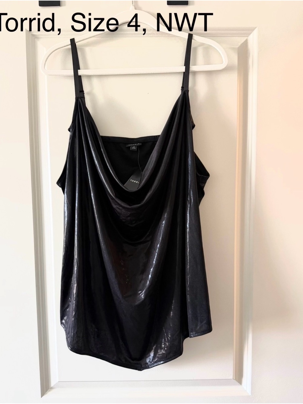 torrid Black Shiny Cowl Neck Camisole